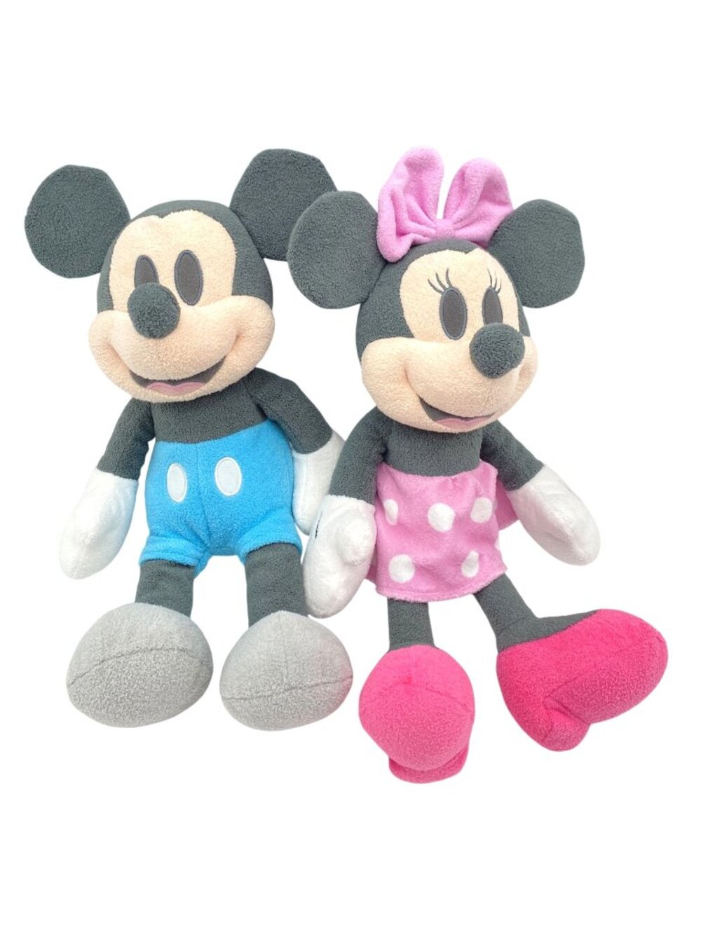 Disney Baby Mickey & Minnie Mouse Plush Set 13" Pink Dress Blue Shorts